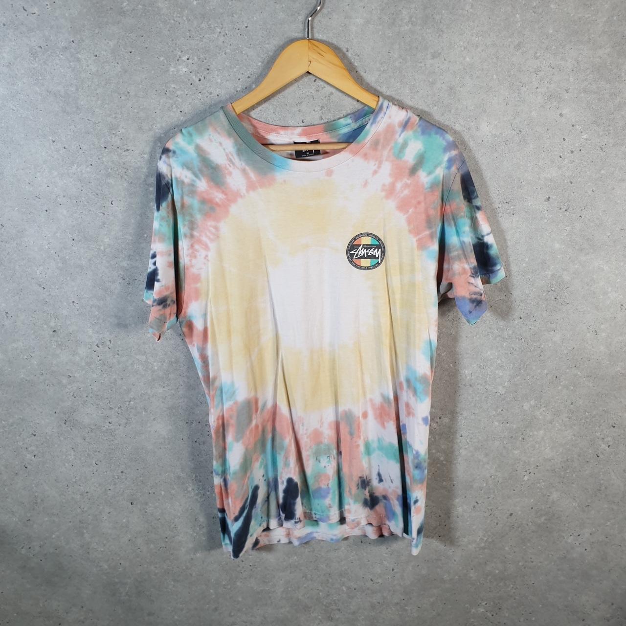 Vintage Stussy Feelin Irie Printed T Shirt Men’s Medium Tie Dye Graphic Short Sleeve Big Fish Vintage