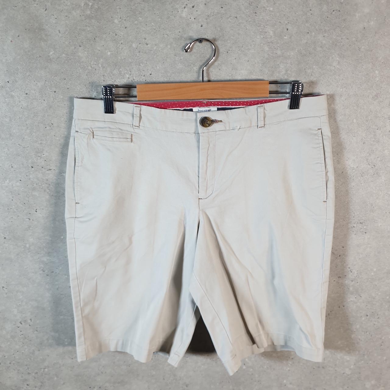 Vintage Dockers Chino Shorts Jorts Cargo Womens W32 Beige Baggy Cotton A4292