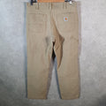 Vintage Carhartt Carpenter Trousers Mens W34 L32 Brown Relaxed Fit Workwear USA