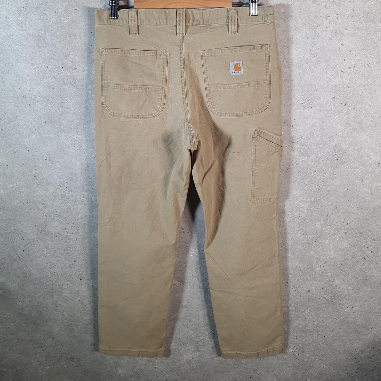 Vintage Carhartt Carpenter Trousers Mens W34 L32 Brown Relaxed Fit Workwear USA
