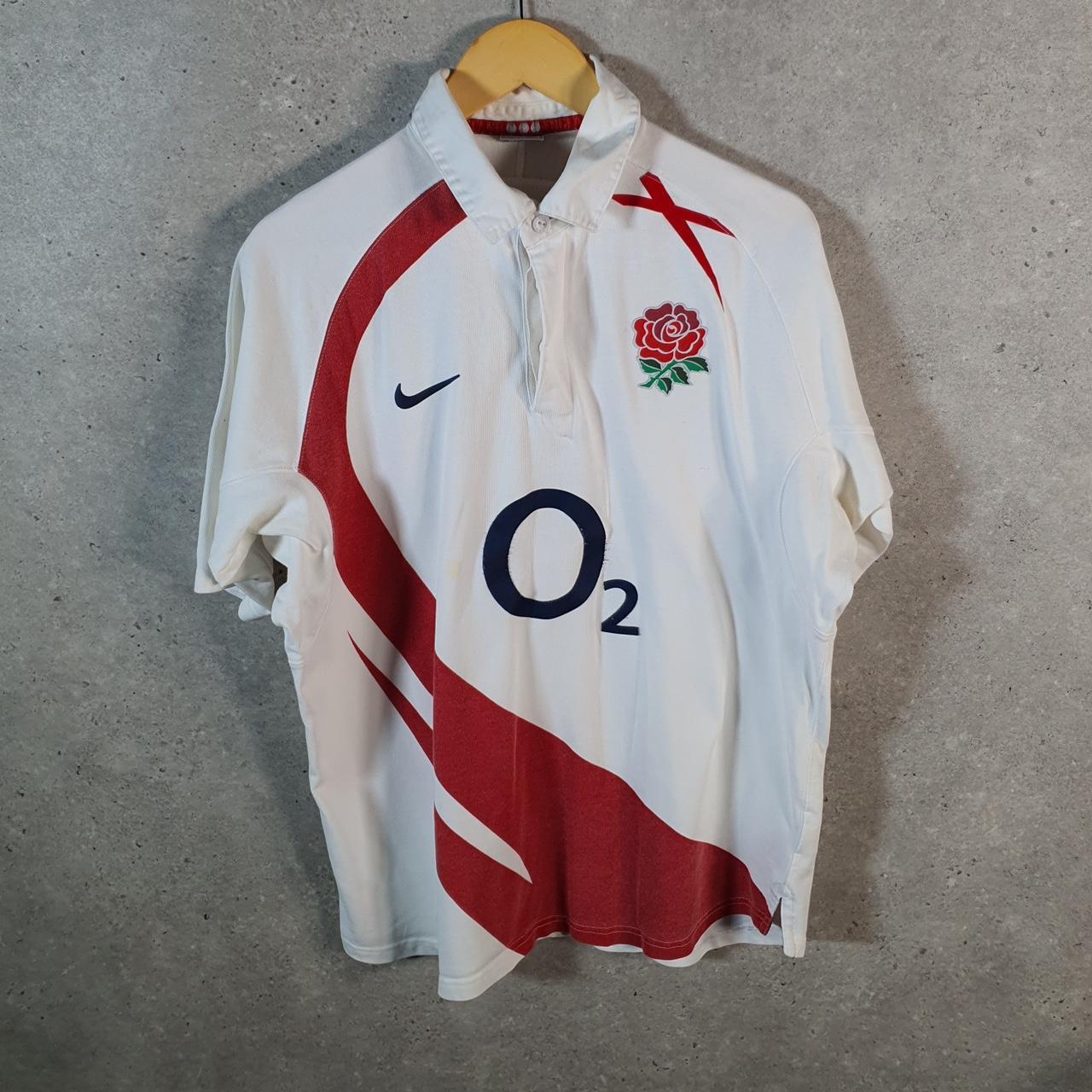 Vintage Nike 90s England Lions Rugby Polo Shirt Men’s XL White Logo Swoosh Athletic