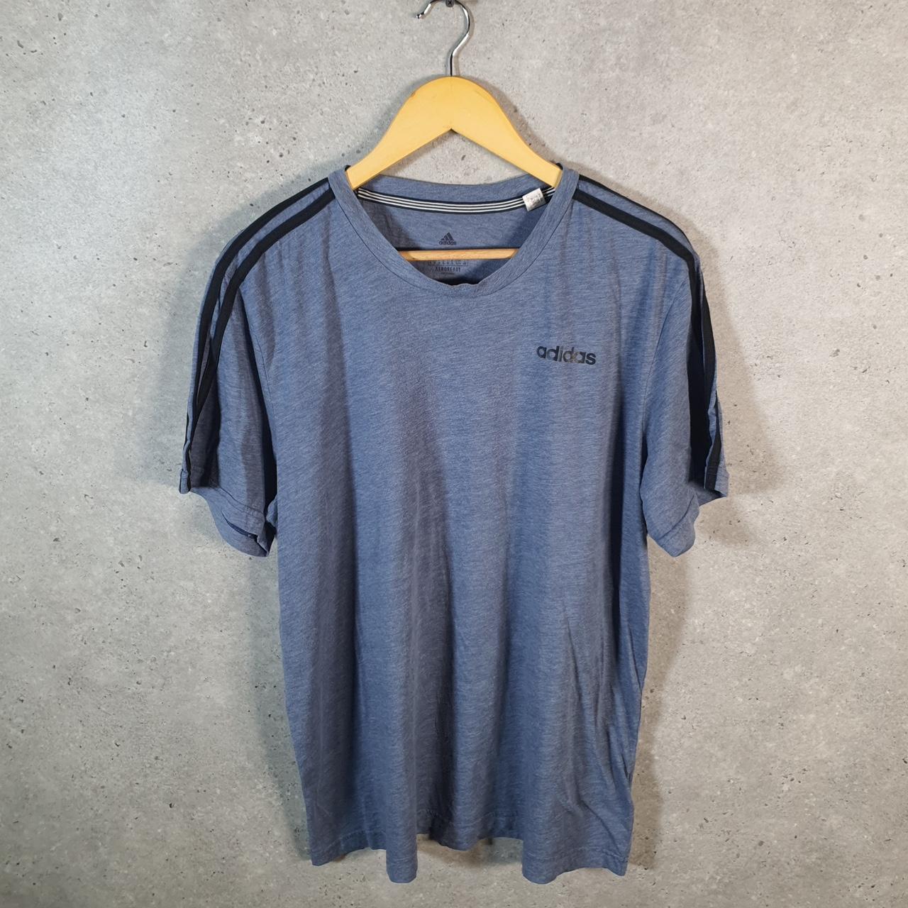 Vintage Adidas Amplifier T Shirt Shirt Men’s XL Grey Three Stripes Logo Athletic C9720