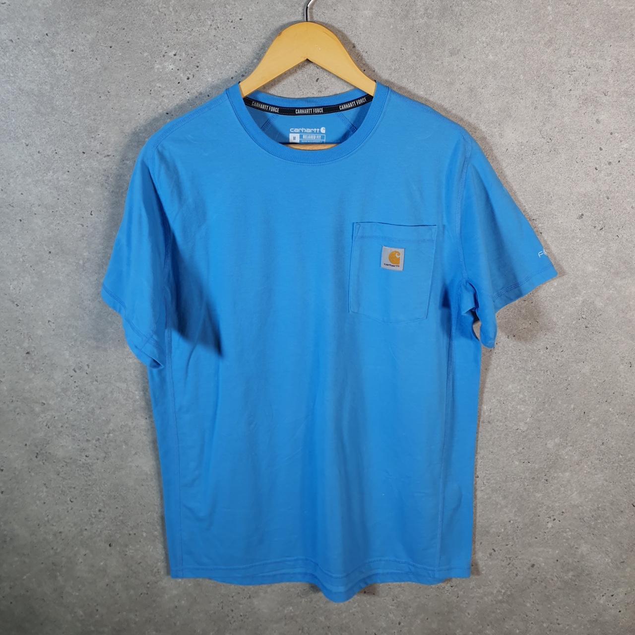 Vintage Carhartt Pocket T Shirt Men’s Medium Blue Workwear Chore Utility Relaxed Fit C9241