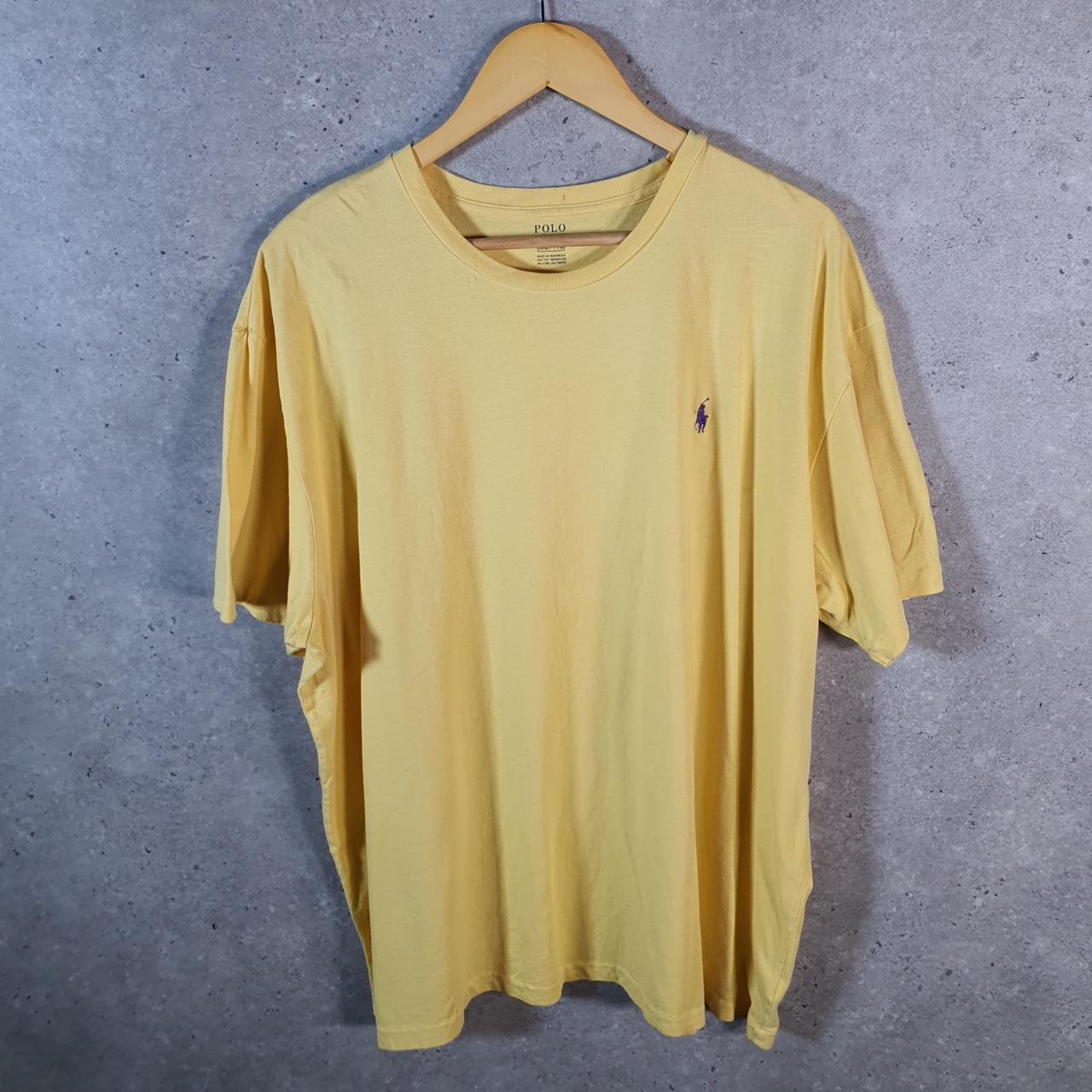 Vintage Ralph Lauren Polo Sport T Shirt Men’s 2XL Yellow  Classic Fit Embroidered Pony C8715