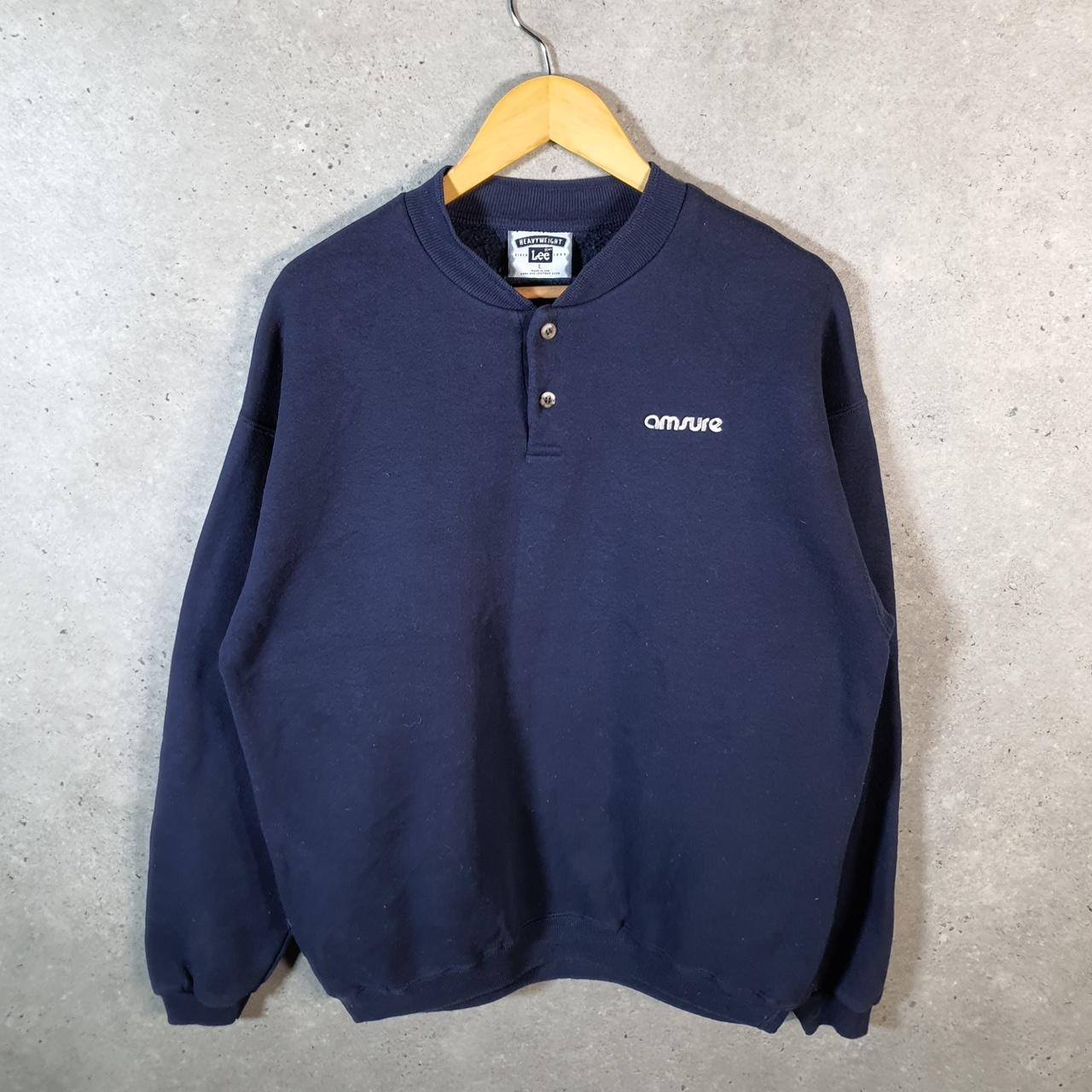 Vintage Lee Heavyweight Sweatshirt Men’s Large Navy Blue Amsure
