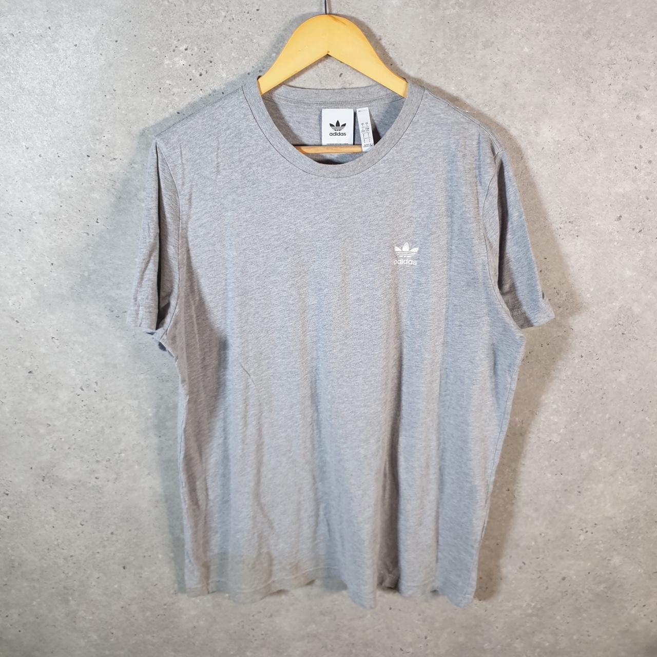 Vintage Adidas Embroidered Trefoil Retro T Shirt Mens Large Grey Logo Athletic