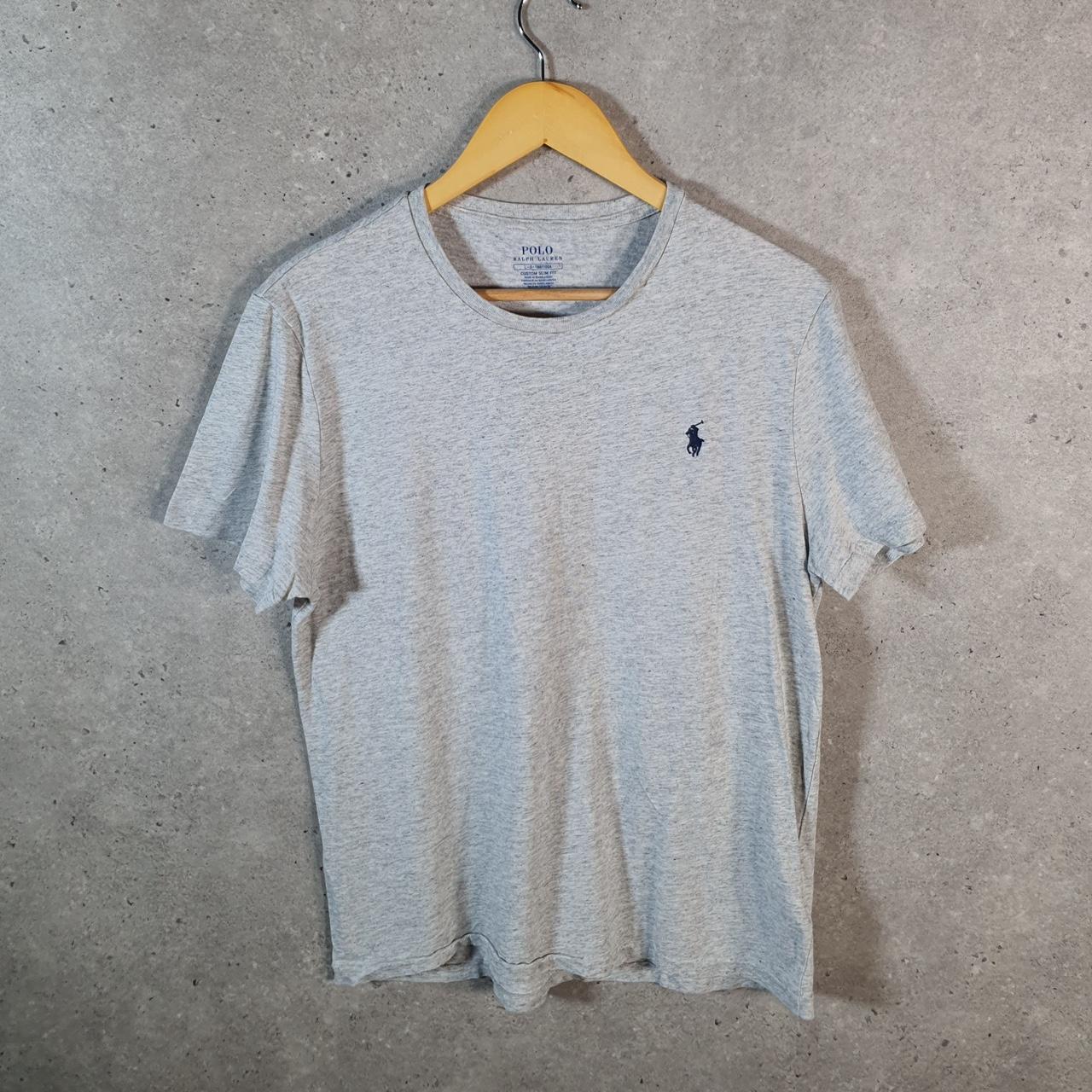 Vintage Ralph Lauren Polo Sport T Shirt Men’s Large Grey Custom Fit Embroidered Pony C8707