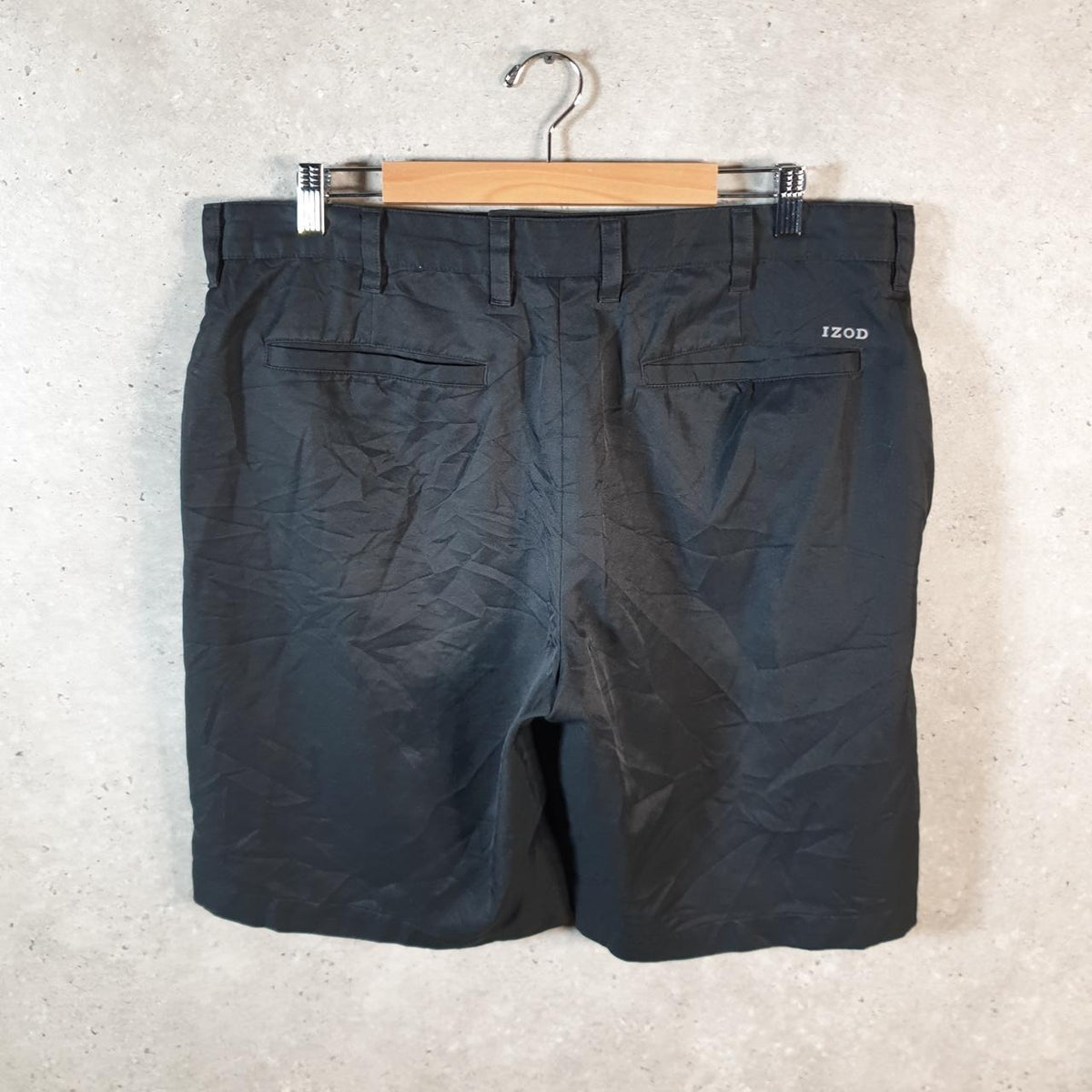 Vintage Izod Golf Chino Shorts Jorts Cargo Men’s Medium Black Baggy Cotton