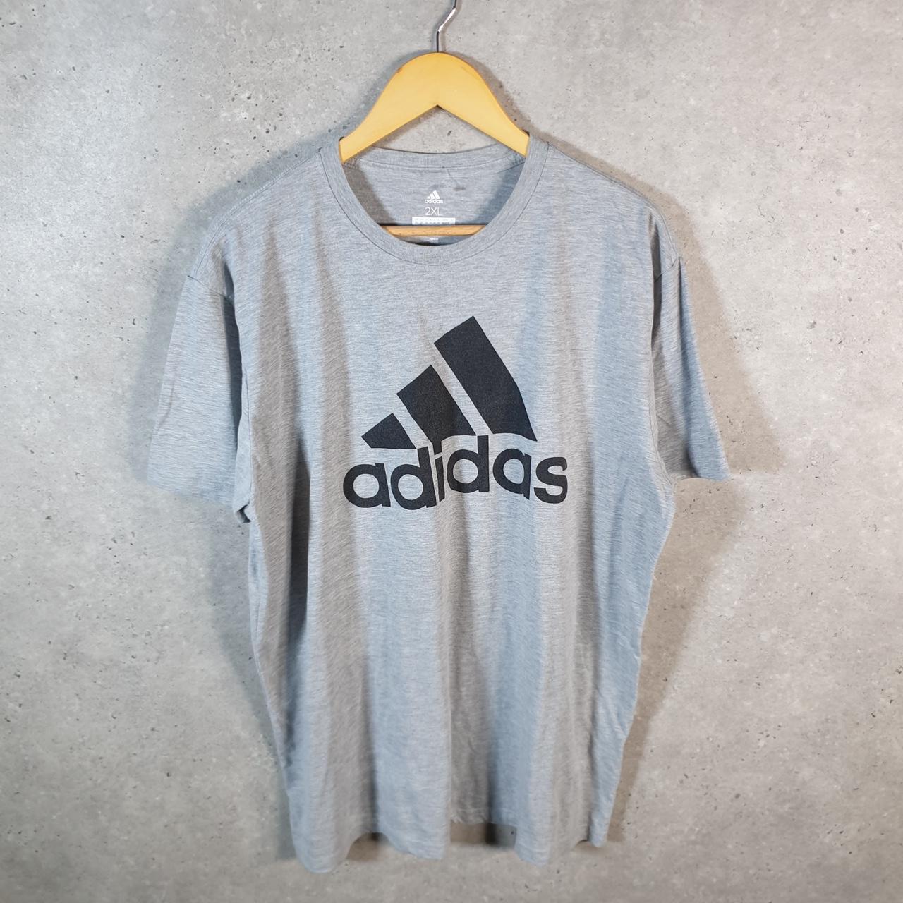 Vintage Adidas Golf T Shirt Shirt Men’s 2XL Grey Three Stripes Logo Athletic C9897