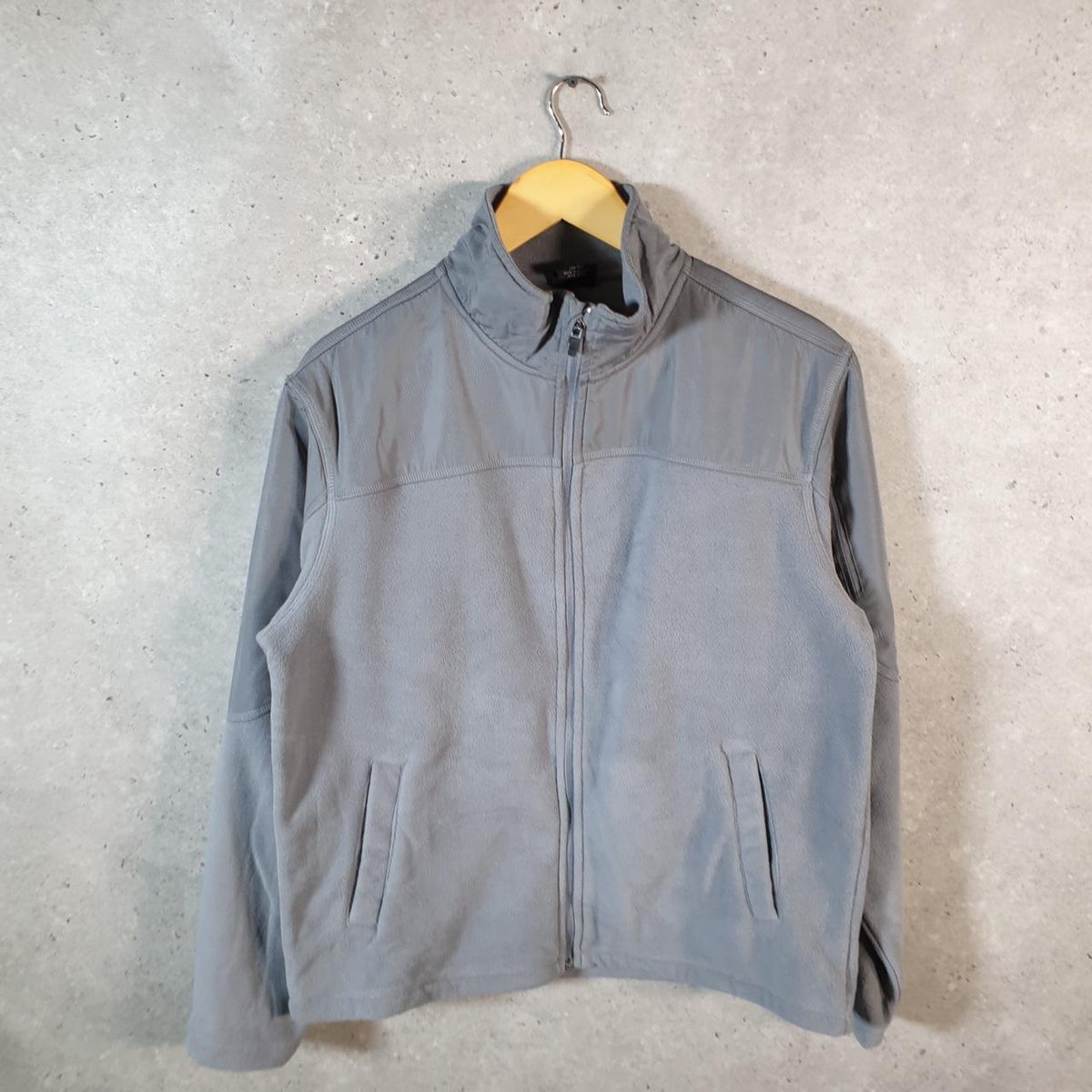 Vintage Starter Full Zip Fleece Sweatshirt Mens Medium Grey Logo Winter