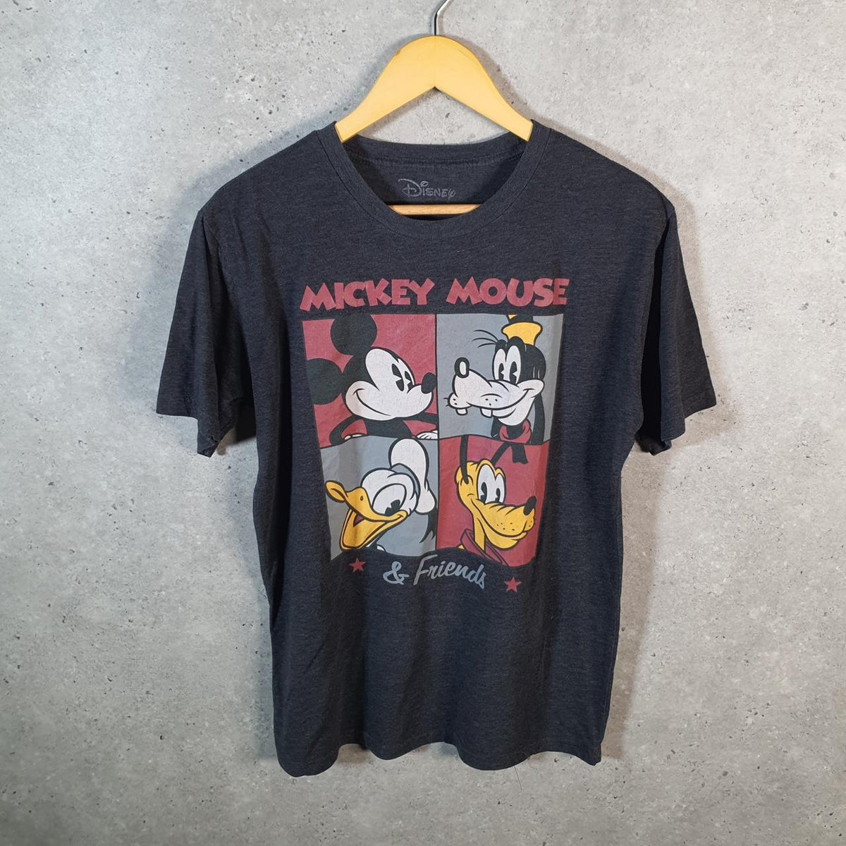 Vintage Disney Land Mickey Mouse T Shirt Shirt Men’s  Medium Grey Graphic Cartoon C9724