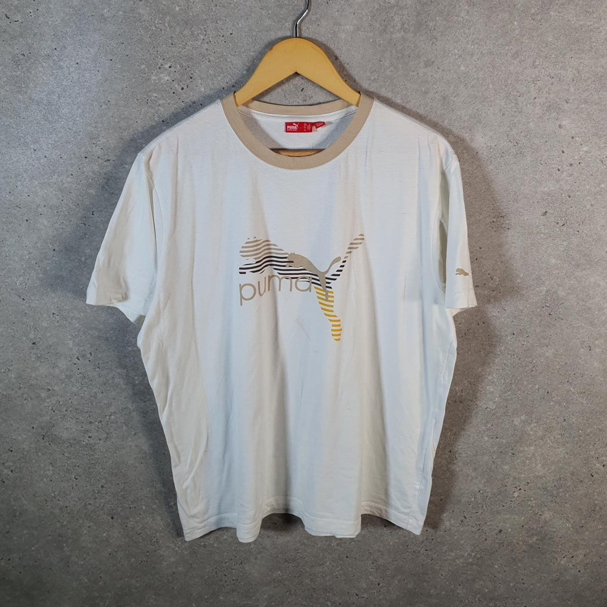 Vintage Puma Spellout T Shirt Men’s Large White