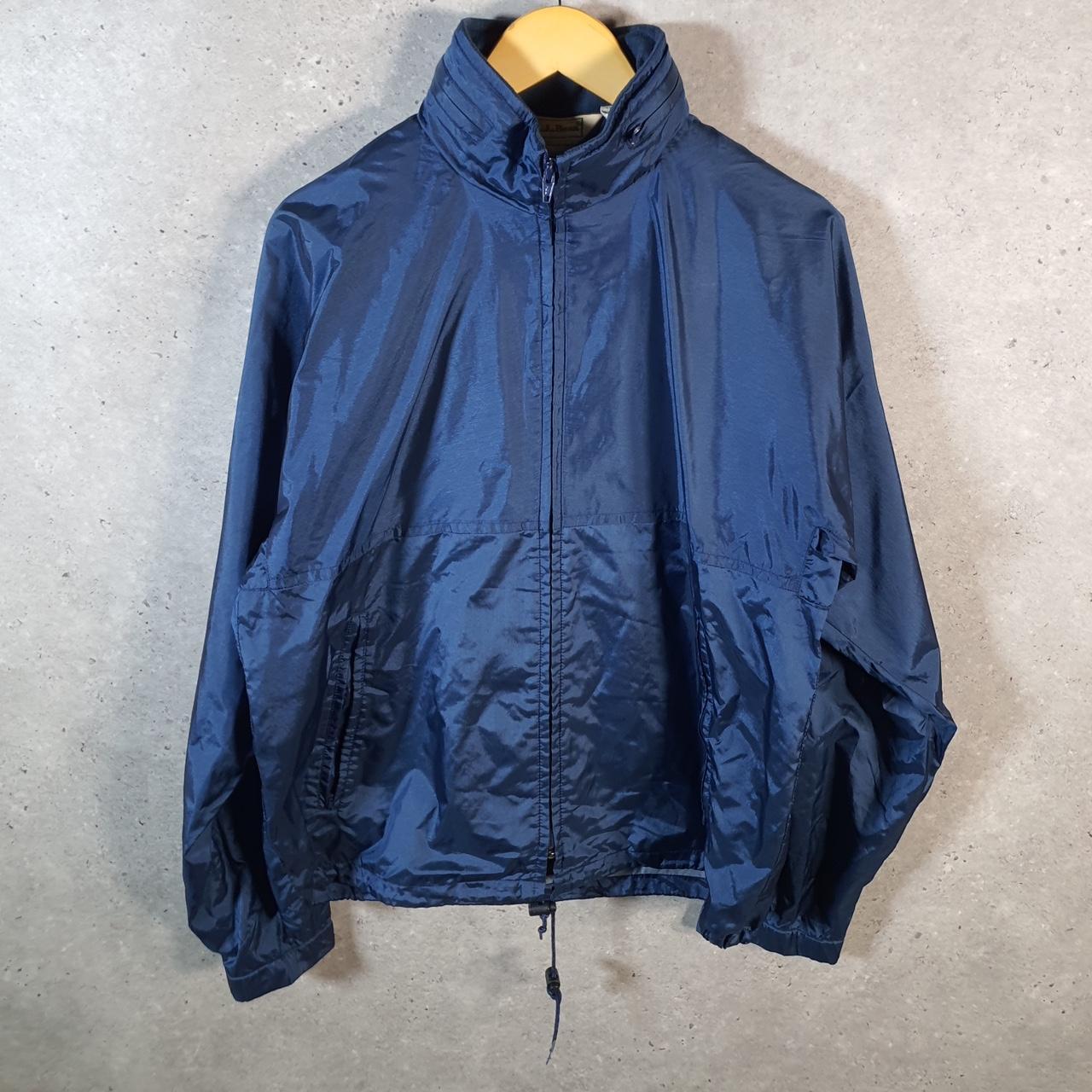 Vintage L.L. Bean Outdoors Nylon Jacket Mens Medium Blue Waterproof