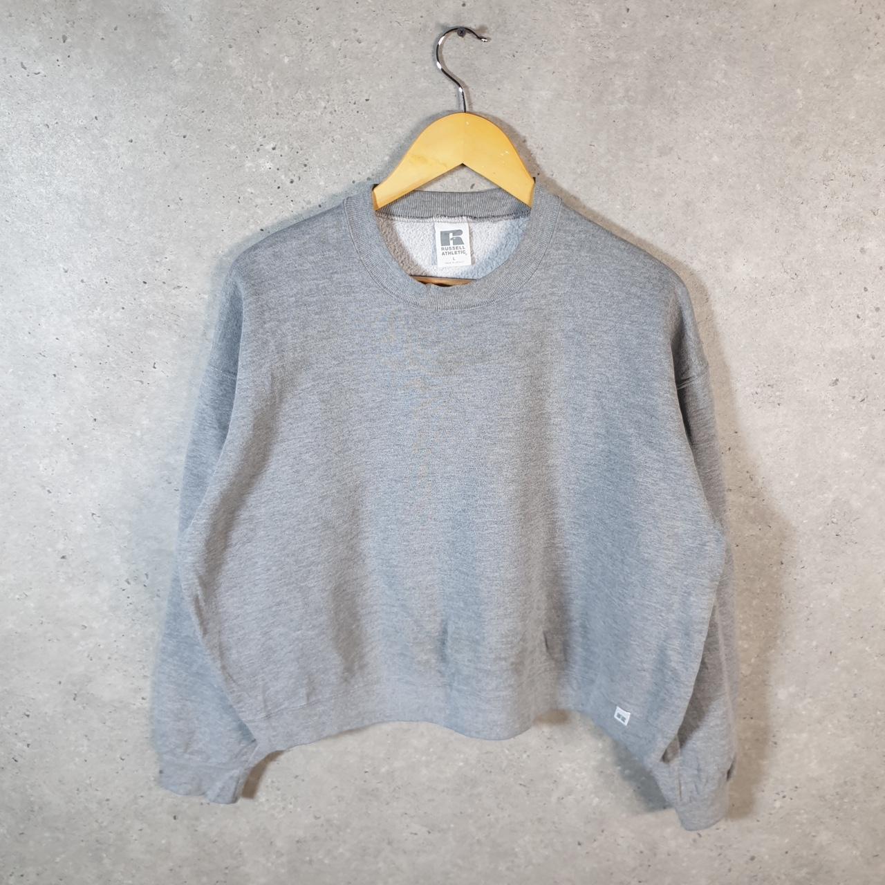 Vintage Russell Athletic Blank Baggy Sweatshirt Womens Large Grey