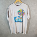Vintage Oneita Power Harry Ts Destin Florida 90s USA Single Stitch T Shirt Men’s XL Grey C8811