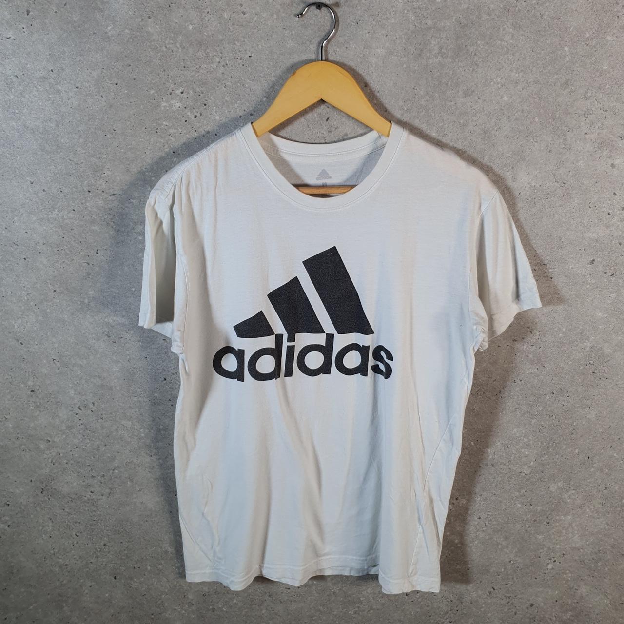 Vintage Adidas Spellout Golf T Shirt Men’s Medium White Three Stripes Logo