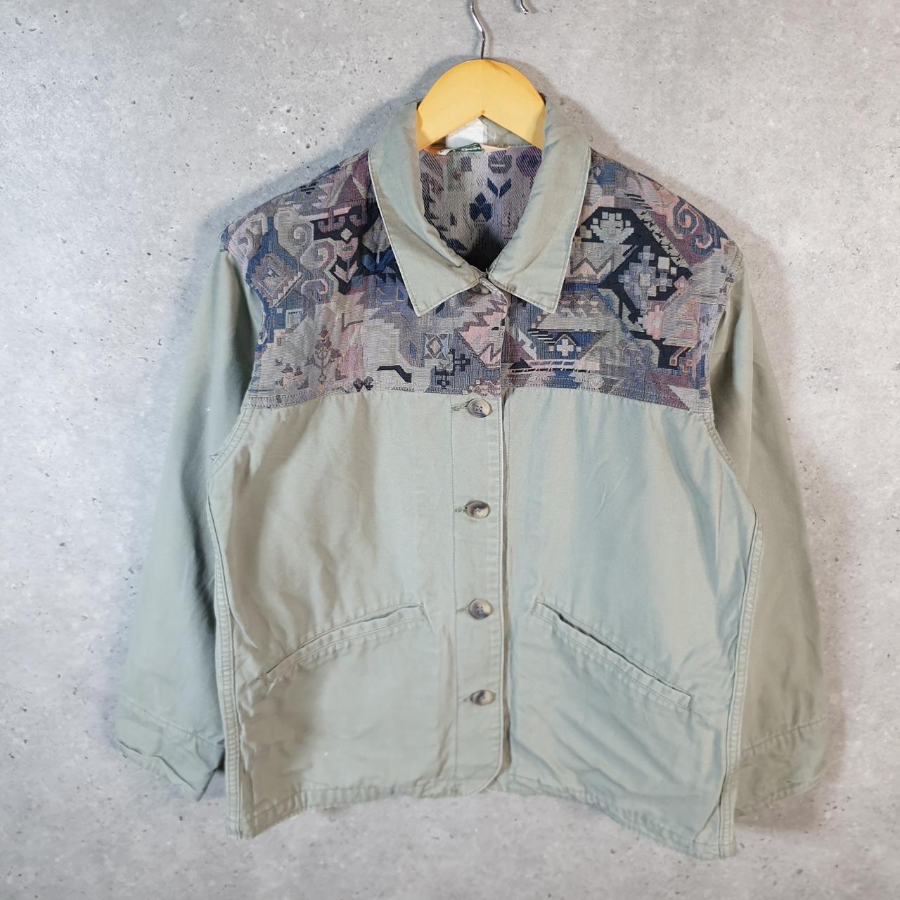 Vintage L.L. Bean Aztec Outdoors Nylon Jacket Womens Large Green Waterproof