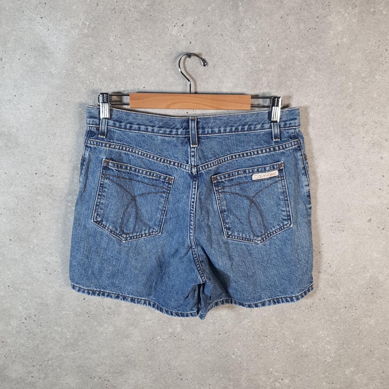 Vintage Calvin Klein Baggy Shorts Jorts Cargo Womens W32 Blue Relaxed Denim