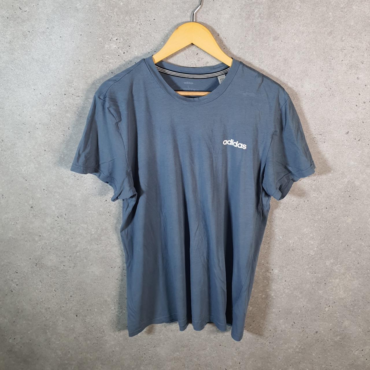 Vintage Adidas Spellout T Shirt Shirt Men’s Small Blue Three Stripes Logo Athletic C9577