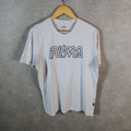 Vintage Puma Spellout T Shirt Men’s Medium White sports Logo Athletic