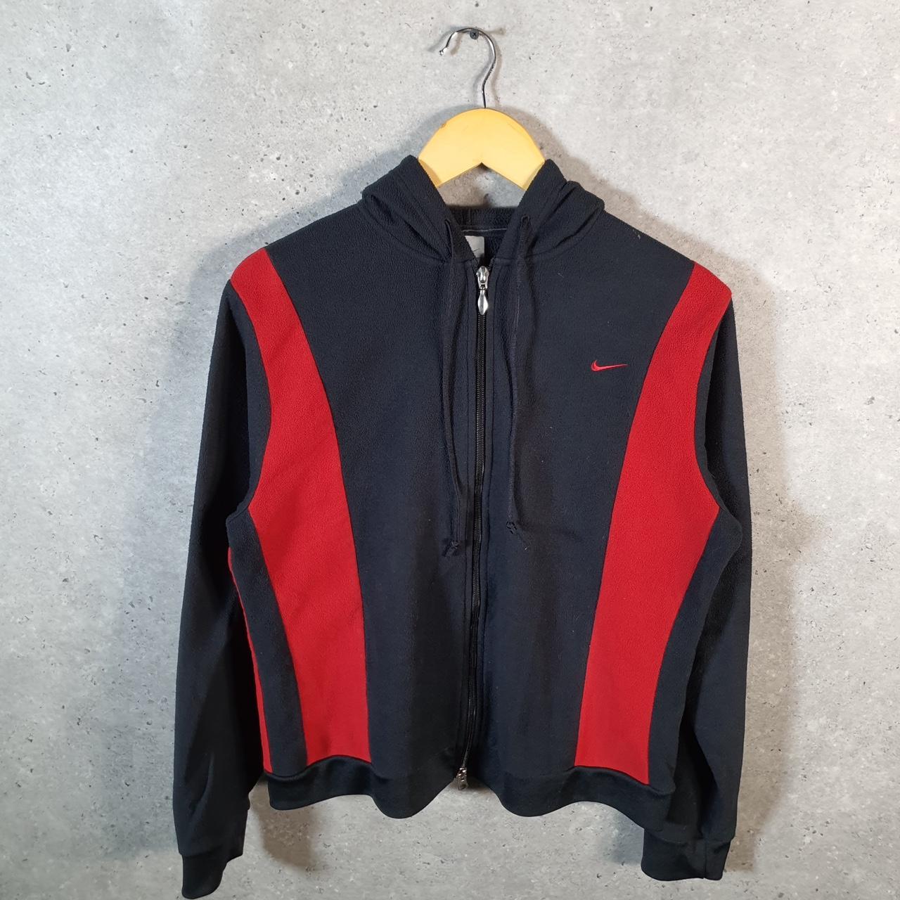 Vintage Nike Embroidered 90s Hoodie Womens XL Black Swoosh Y2K Full Zip