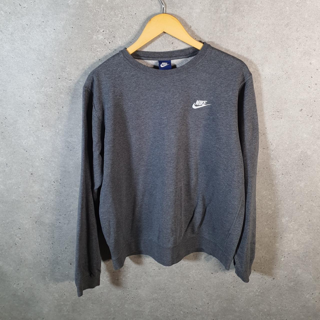 Vintage Nike Club Embroidered Sweatshirt Men’s Medium Grey Swoosh Y2K Pullover