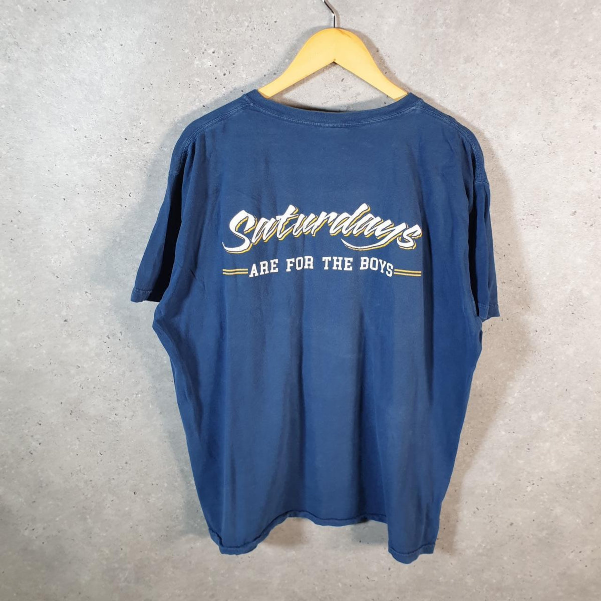 Vintage Comfort Colours Old Raw Graphic T Shirt Men’s Large Blue Casual Sports Logo
