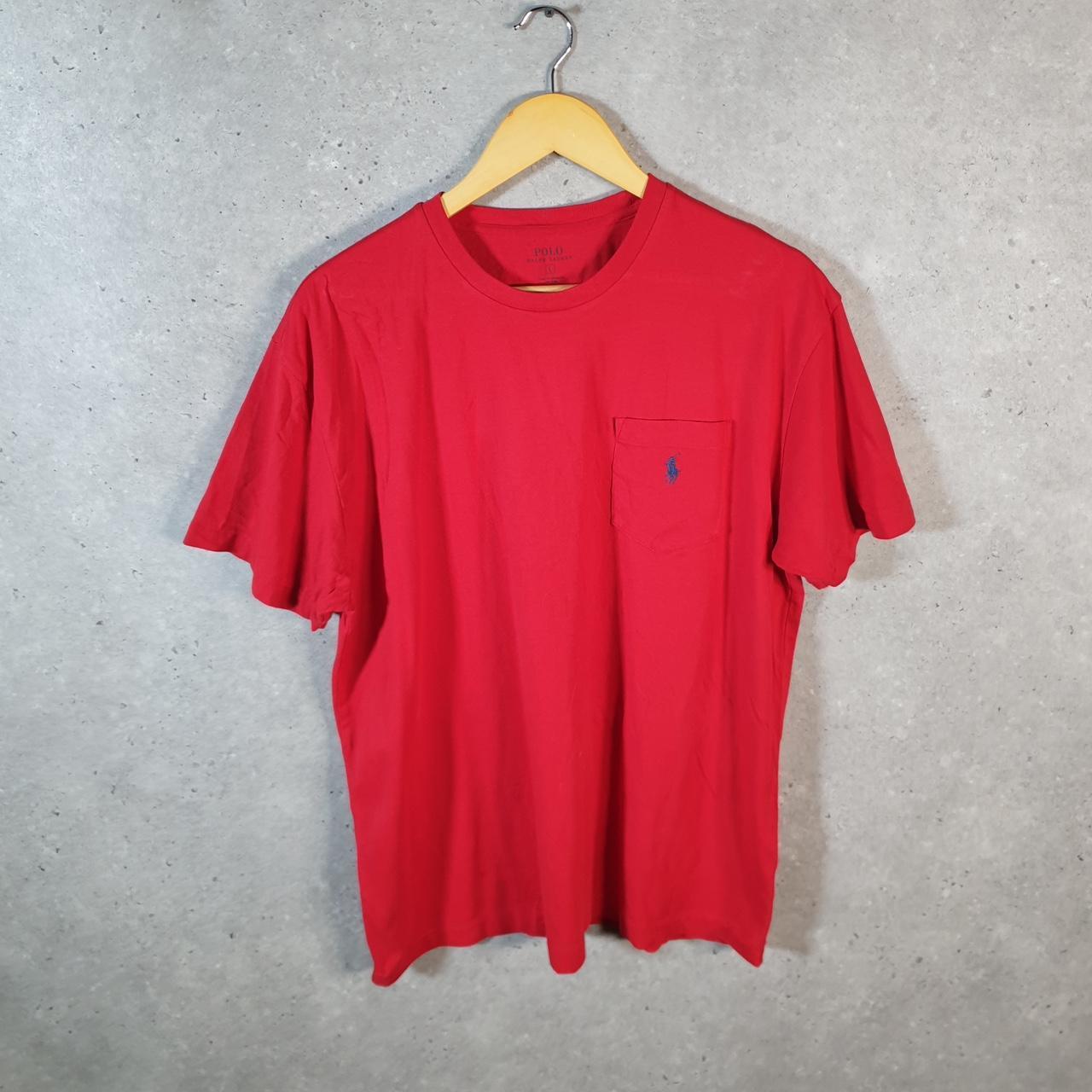 Vintage Ralph Lauren Polo T Shirt Men’s Large Red Embroidered Pony Classic Fit C9160