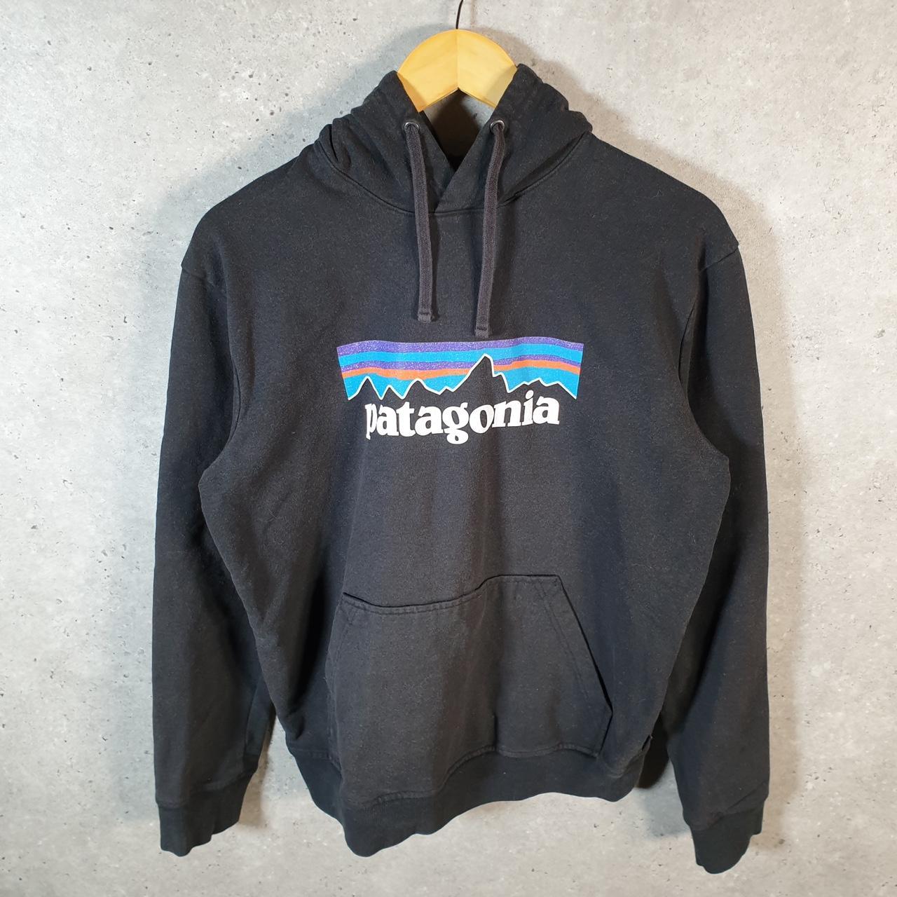 Vintage Patagonia Uprisal Hoodie Men’s Medium Black Pullover Regular Fit Spellout Logo