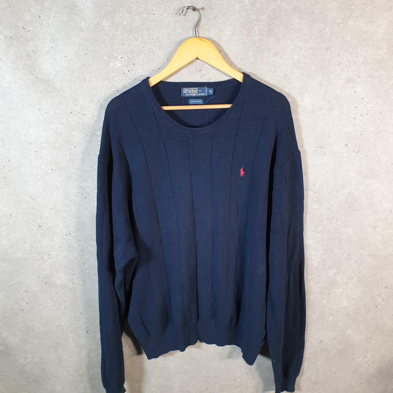 Vintage Ralph Lauren Polo Sweatshirt Men’s XL Navy Blue Cotton Pullover Pony