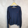 Vintage Ralph Lauren Polo Sweatshirt Men’s XL Navy Blue Cotton Pullover Pony