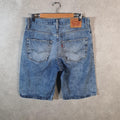 Vintage Levi’s 569 Baggy Shorts Jorts Cargo Mens W33 Blue Relaxed Denim
