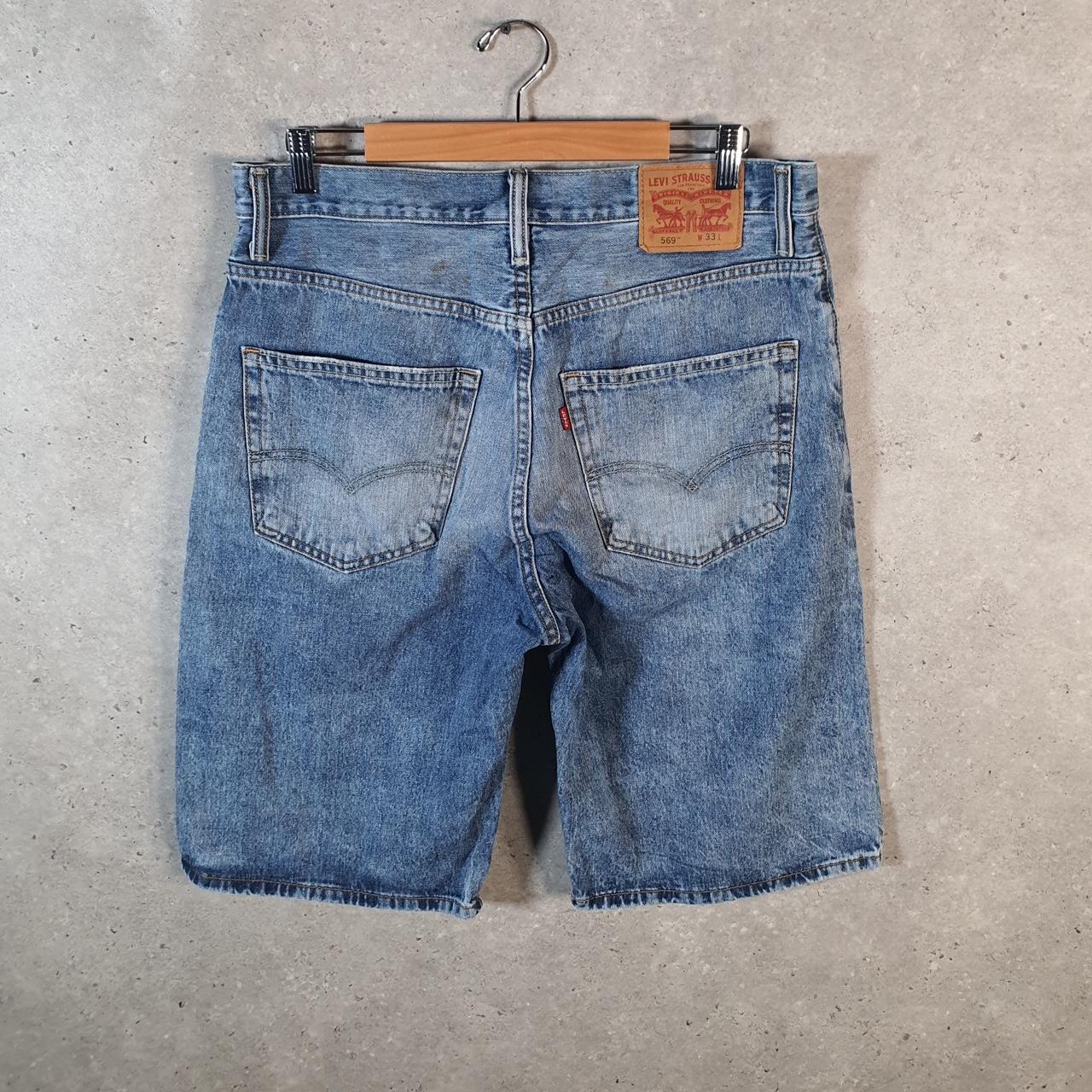 Vintage Levi’s 569 Baggy Shorts Jorts Cargo Mens W33 Blue Relaxed Denim