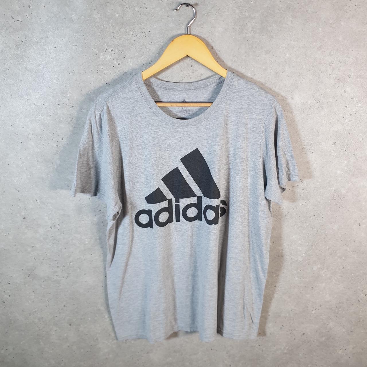 Vintage Adidas Amplifier T Shirt Shirt Men’s Large Grey Three Stripes Logo Athletic C9915