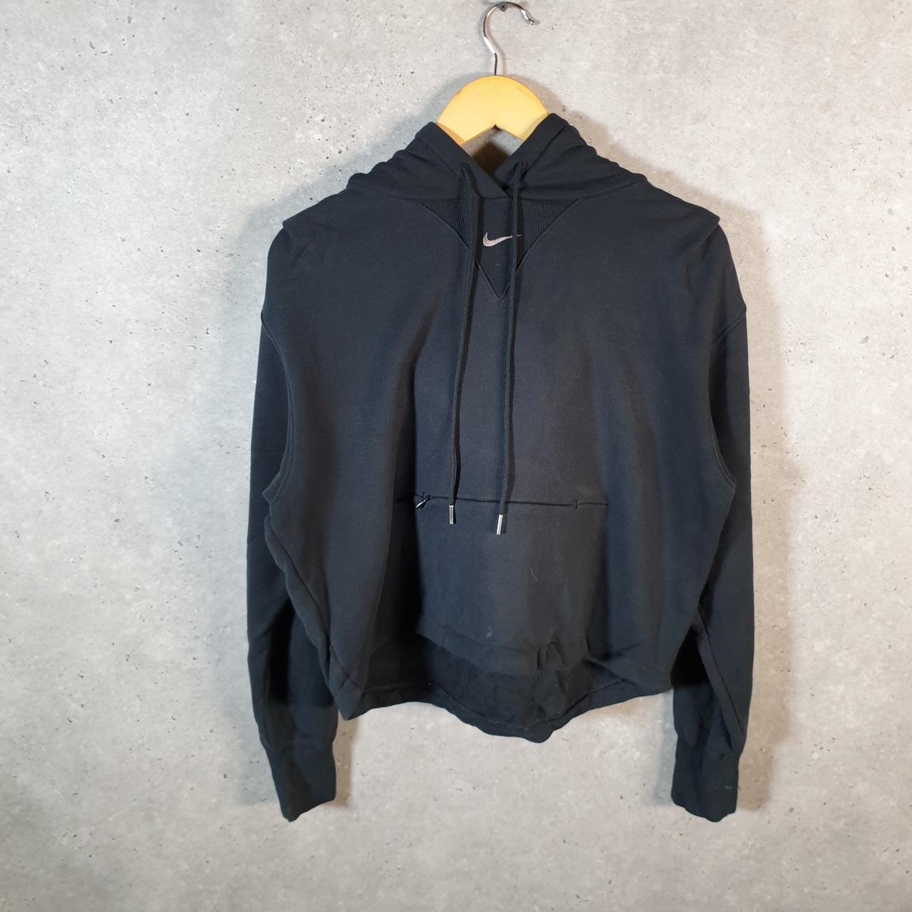 Vintage Nike Club Embroidered Hoodie Womens XS Black Swoosh Y2K Pullover