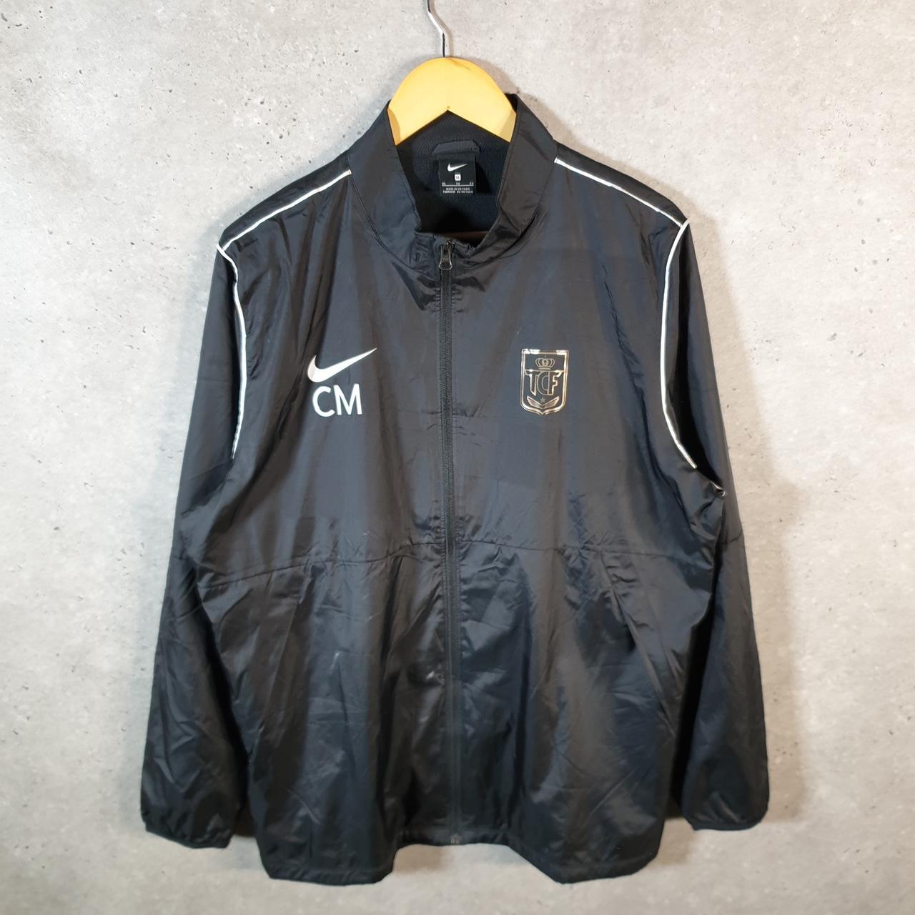 Vintage Nike Windbreaker Track Jacket Mens XL Black USA Swoosh Full Zip USA