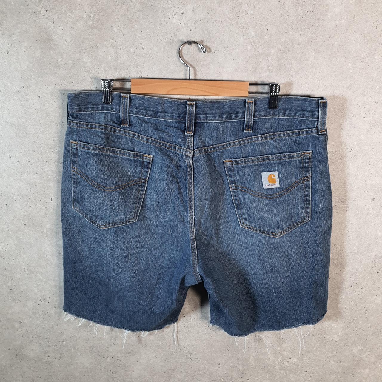 Vintage Carhartt Baggy Carpenter Shorts Jorts Cargo Men’s W38 Blue Relaxed Fit Workwear A4857