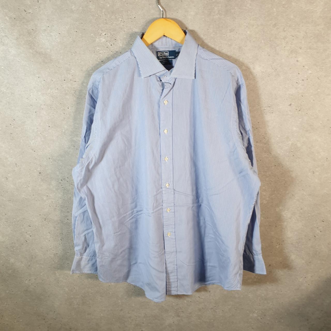 Vintage Ralph Lauren Button Down Shirt Men’s 2XL Blue Striped Regent Classic Fit Cotton