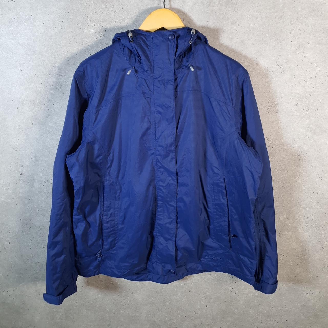 Vintage L.L. Bean Outdoors Nylon Jacket Mens Large Blue Waterproof Hooded