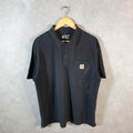 Vintage Carhartt Pocket Polo Shirt Shirt Men’s Large Black Workwear Chore Utility Loose Fit