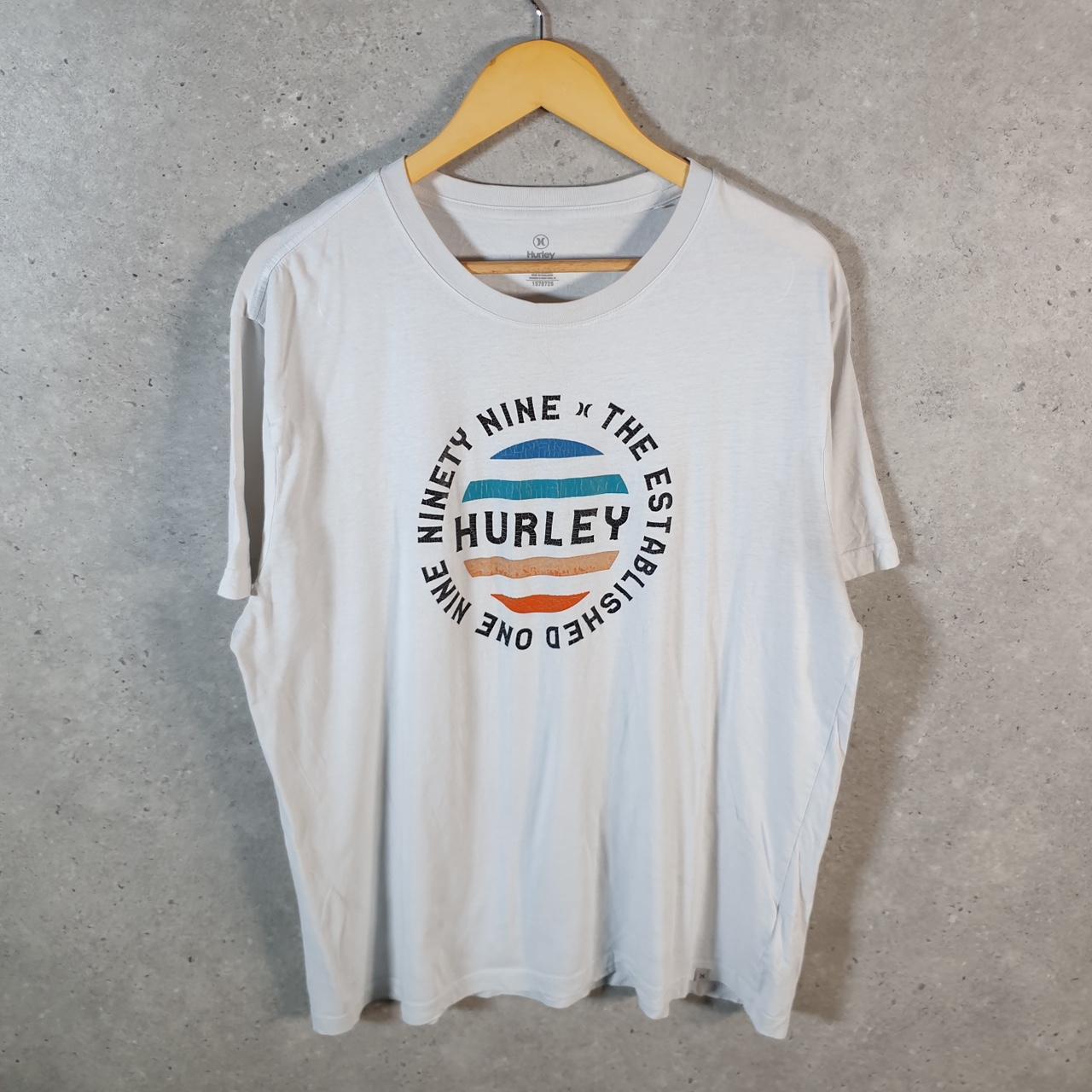 Vintage Hurley Graphic T Shirt Men’s Large White Casual Sports Logo Athletic