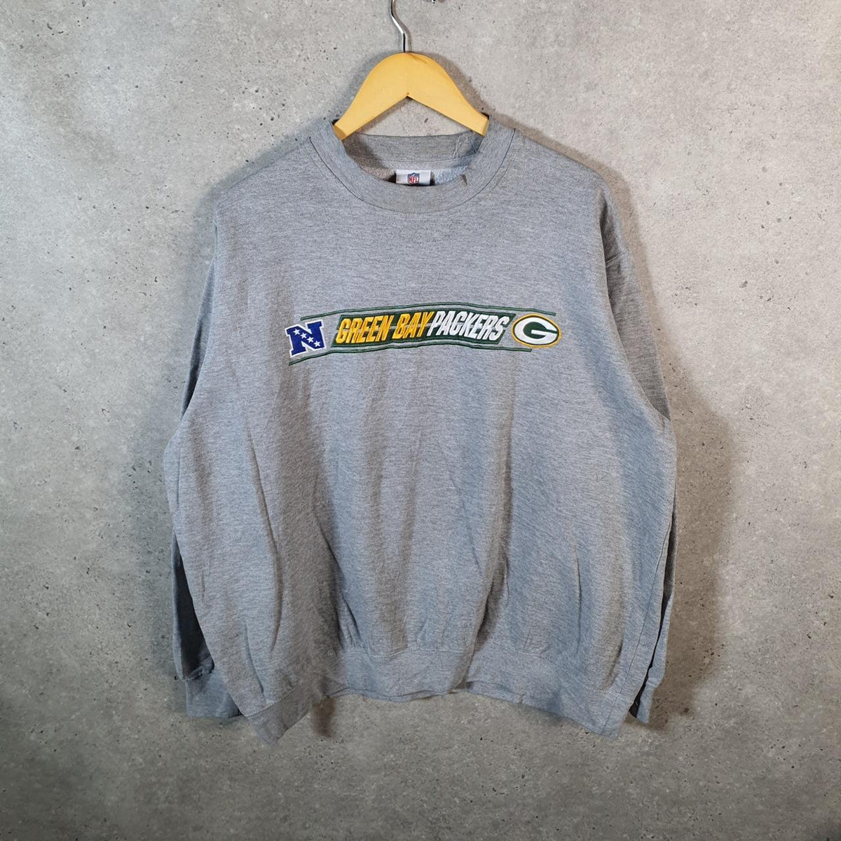 Vintage NFL Green Bay Packers Sweatshirt Men’s XL Grey Embroidered Pro Sport USA