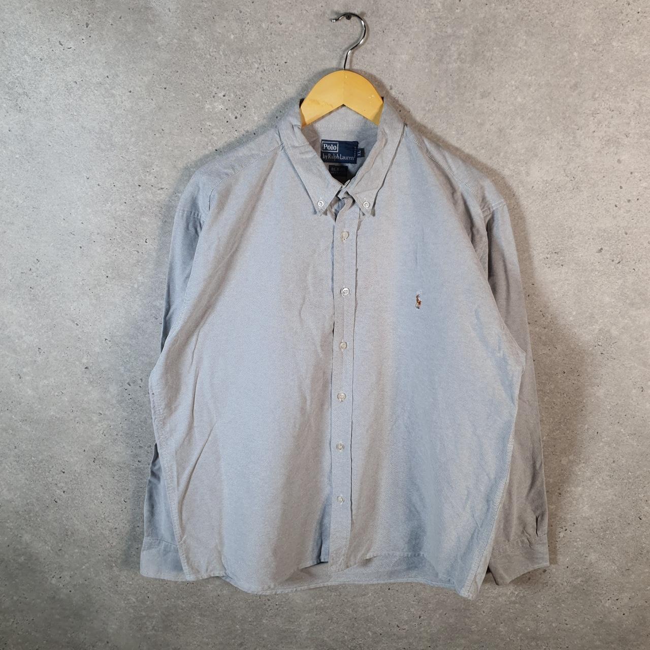 Vintage Ralph Lauren Button Down Shirt Men’s XL Grey Blaire Fit Pony Cotton