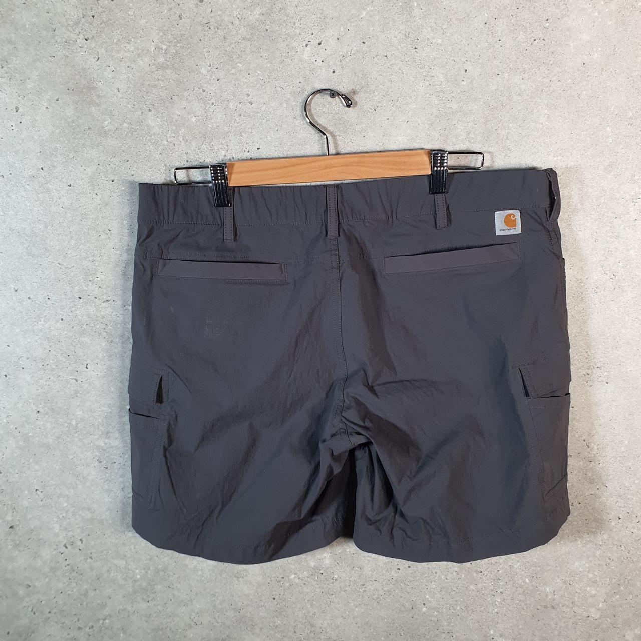 Vintage Carhartt Baggy Carpenter Shorts Jorts Cargo Womens W36 Grey Straight Fit Workwear Big Fish Vintage