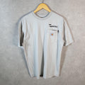 Vintage Carhartt Pocket T Shirt Men’s Medium Beige Workwear Chore Utility Loose Fit C9329