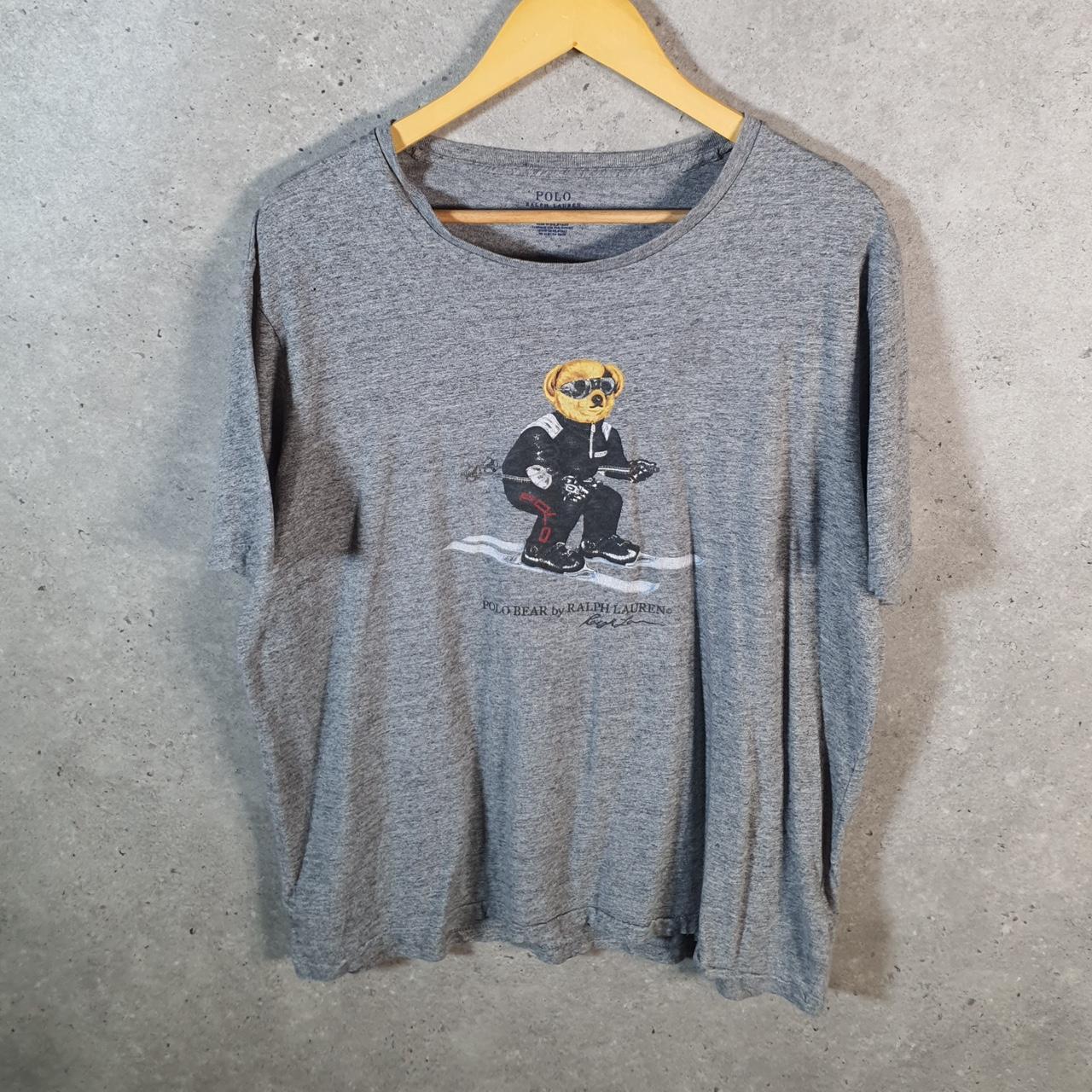 Vintage Ralph Lauren Polo Bear T Shirt Men’s XL Grey Classic Fit Pony