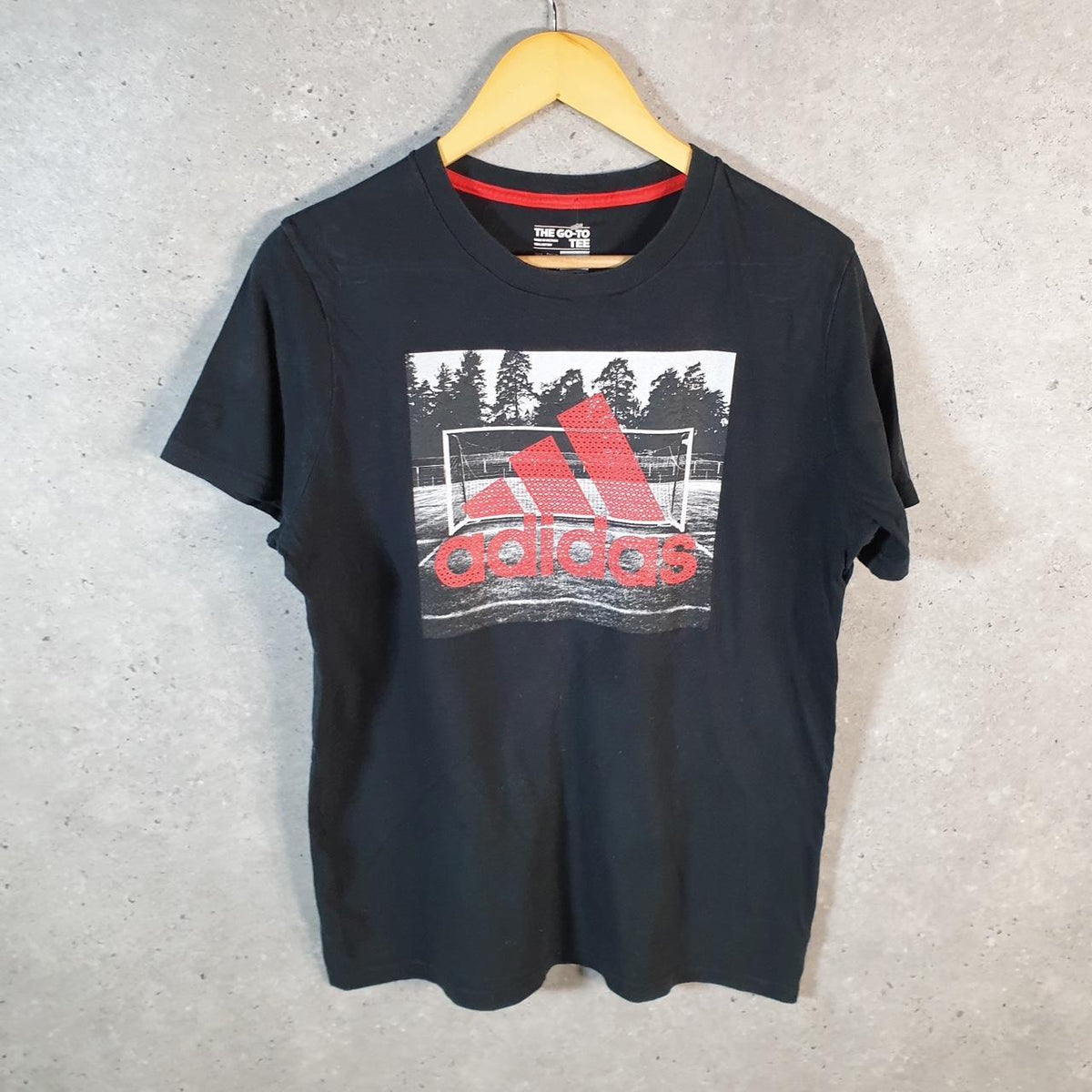Vintage Adidas Go To Tee T Shirt Womens XL Black Three Stripes Logo Athletic