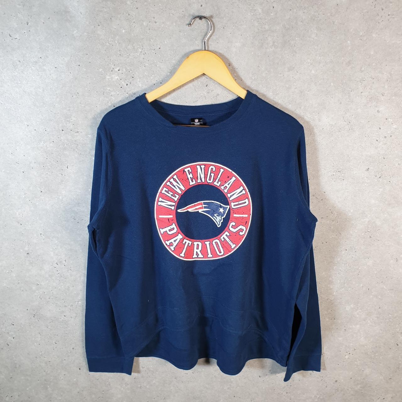 Vintage NFL New England Patriots Sweatshirt Womens XL Navy Blue USA Pro Sport Football