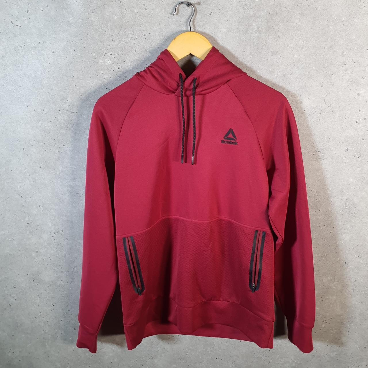 Vintage Reebok Shell Track Hoodie Men’s Small Red Pullover Baggy