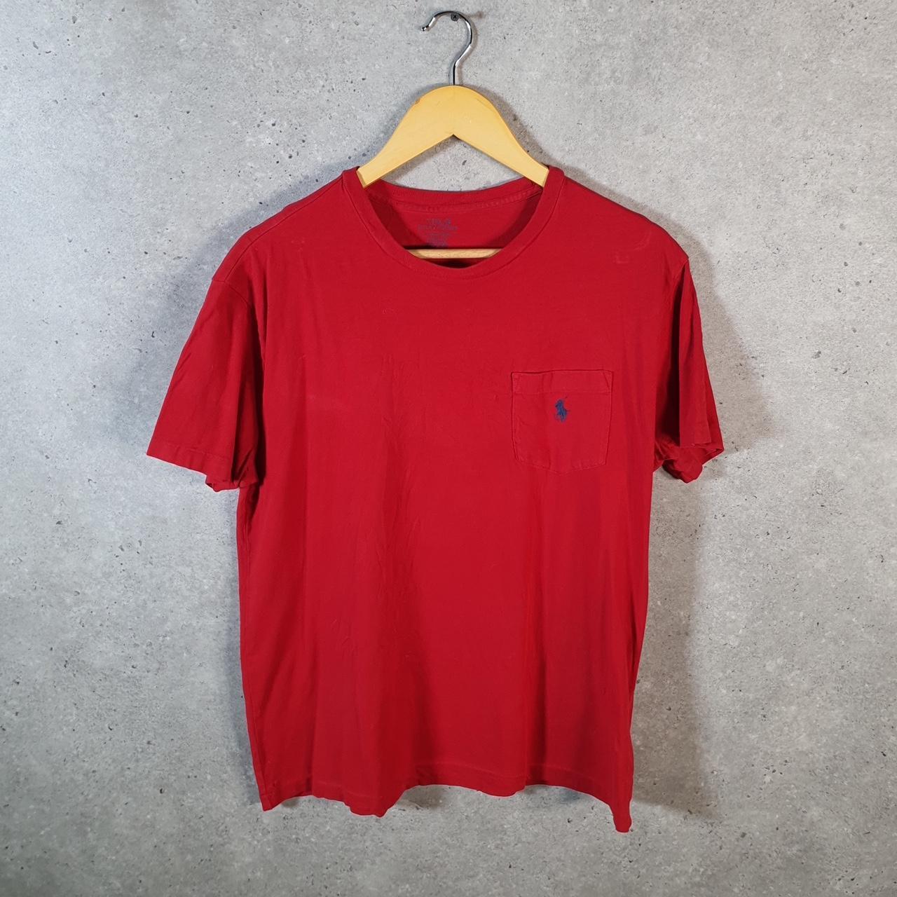 Vintage Ralph Lauren Polo T Shirt Men’s Small Red Embroidered Classic Fit Pony C9133